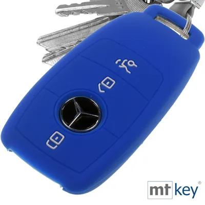 Produktbild von Auto Schlüssel Silikon Schutz Hülle Blau kompatibel mit Mercedes Benz E-Klasse W213 3 Tasten KEYLESS SMARTKEY