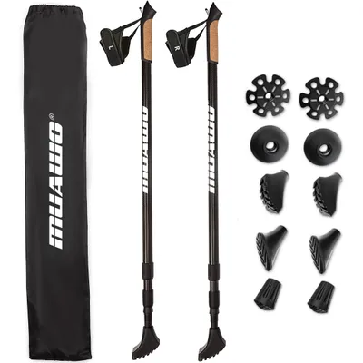 Produktbild von Muawo Walking Stöcke - Nordic Walking Stöcke | Teleskopstange | 100% Carbon | verstellbar & ultraleicht