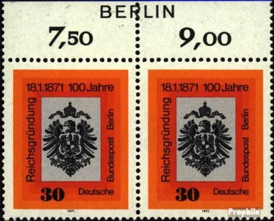Produktbild von Briefmarken Berlin (West) 1971 Mi 385 Bogenzudruck (kompl.Ausg.) postfrisch Reichsgründung
