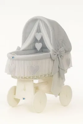 Image de Lit d'enfant Babymand en osier - fait main, respirant, draps et matelas inclus