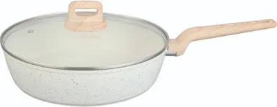 Obrázek produktu pro Hluboká pánev s poklicí Voltz Nice OV54419E28CD, 28x6,8 cm, Mramorový povrch, Indukční ohřev, Krémová melanž