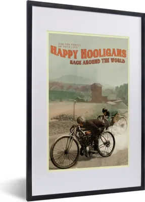 Produktbild von MuchoWow® MuchoWow® Gerahmtes Poster Mancave - Motorrad - Vintage - Zitat 40x60 cm - Poster mit zchwarzem Bilderrahmen - Poster in Rahmen