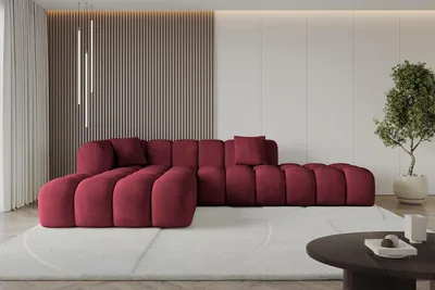 Produktbild von ALTDECOR Ecksofa in L-Form OLEA-L2 - 289x176x71 cm Bordeauxrot - Corner Sofa Bett Eckcouch Couch Wohnlandschaft Cauchsofa