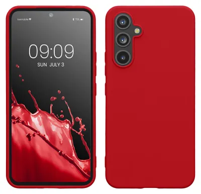 Produktbild von kwmobile Hülle für Samsung Galaxy A54 5G TPU Case - Handyhülle unterstützt kabelloses Laden, flexible Schutzhülle, gummiertes Cover in Klassisch Rot