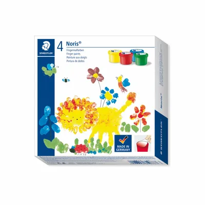 Image de 4 STAEDTLER Noris Club MALI peinture au doigt couleurs assorties 4x 100.0 ml