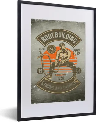 Produktbild von MuchoWow® MuchoWow® Gerahmtes Poster Vintage - Turnhalle - Seil 30x40 cm - Poster mit zchwarzem Bilderrahmen - Wandposter Schlafzimmer