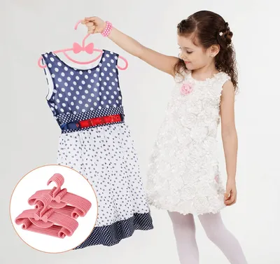 Produktbild von Rosafarbene Baby-Kleiderhänger-Sets mit lustigen Bögen - 40 Stück - Antislip-Kinderkleiderhänger - 29,5 cm - Raumsparende Kleiderhänger - Kleiderhänger für kleine Kinder