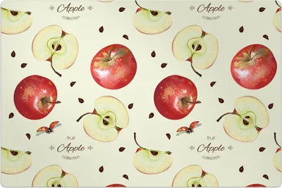Produktbild von Küchenmatte 80x120 cm Vinylmatte Bodenmatte Dekoration - Äpfel Kerne Küche