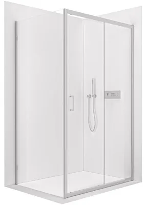 Zdjęcie produktu dla szkło ceramiczneO – Kabina prysznicowa Orlano L/P – 5 mm – chrom, szkło przezroczyste – 80 x 90 x 195 cm – przesuwna