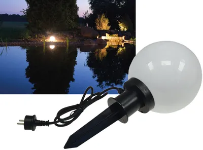 Immagine prodotto di ChiliTec luce a sfera da giardino punta a terra CT-GL20cm IP44, 230V, cavo 1,5m, presa E27
