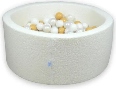 Image de Piscine à balles 90x40 Boucle Blanc - Avec 300 balles / blanc, perle, beige
