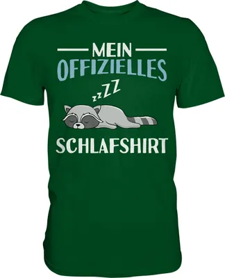 Produktbild von Offizielles Schlafshirt Nachthemd Schlafanzug Pyjama Waschbär T-Shirt – Bottle Green / XXL