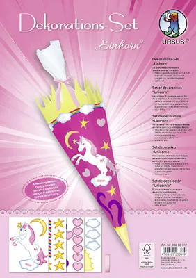 Produktbild von URSUS Deko Set Schultüte Easy Line "EINHORN"