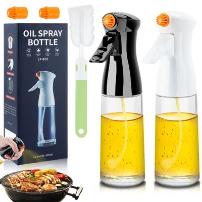 Ölsprüher 200 ml, 2 Stück mit Bürste und Ersatzdüsen