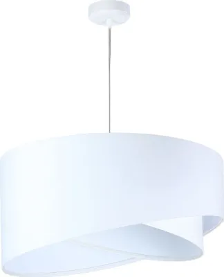 Produktbild von Hängeleuchte Stoff E27 rund Ø 50 cm H: max. 102 cm Weiß Modern Pendelleuchte Hängelampe