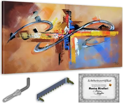 Immagine prodotto di Monica Mirafiori I 100% DIPINTO A MANO I Quadro Uccelli 140x70cm | Quadro Dipinto a Mano | Quadro Acrilico | Quadro Acrilico Molto Grande I Arte Moderna I Quadri d'Arte