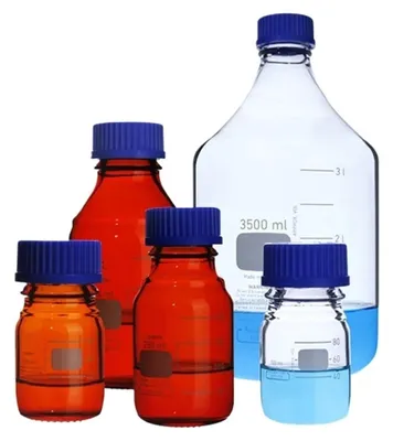 Produktbild von Glasreagenzgläser mit Schraubverschluss aus Borosilikatglas, 25-1000 ml