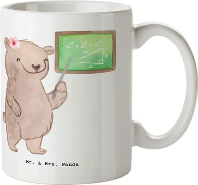 Produktbild von Mr. & Mrs. Panda Kaffeetasse Nachhilfelehrer Mathe Herz - Weiß - Geschenk, Mathematik, Becher, Nachhilfe, Teetasse, Nachhilfeunterrricht, Tasse, Frühstücksbecher