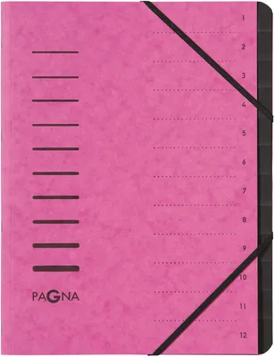 Image de PAGNA Ordnungsmappe "Sorting File", 12 F„cher, dunkelrosa