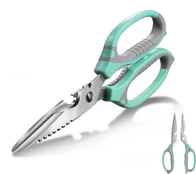Produktbild von PromoHome® Zerlegbare Küchenschere – Grün, multifunktional, für Rechts- und Linkshänder, spülmaschinenfest, 23 cm