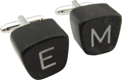 Produktbild von Buchstaben Manschettenknöpfe Schreibmaschinentaste Miniblings E und M Unikat