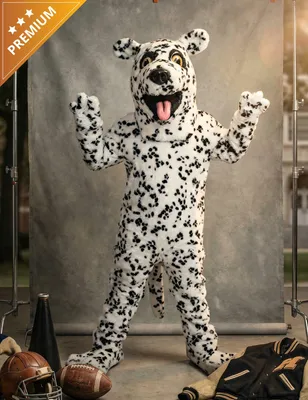 Produktbild von Mascottekostüm Dalmatiner Hund für Erwachsene weiß schwarz - Einheitsgröße