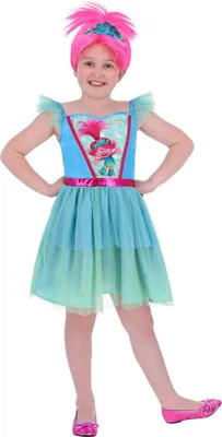 Produktbild von Trolls Band Together - Kostüm-Kleid ‘” ’Mohnblume“ - Mädchen SM2351 (110-116) (Blau)