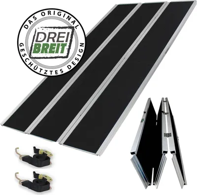 Produktbild von DREIBREIT by TRUTZHOLM Alu Auffahrrampe 215 cm 2-fach klappbar 1020 kg Alu beschichtet Verladerampe