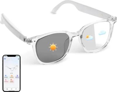 Produktbild von Bluetooth Smart Brille,AI Übersetzungsbrille unterstützt über 160 Sprachen,eingebaute Mikrofonlautsprecher,Farbwechselgläser,polarisiertem UV-Schutz