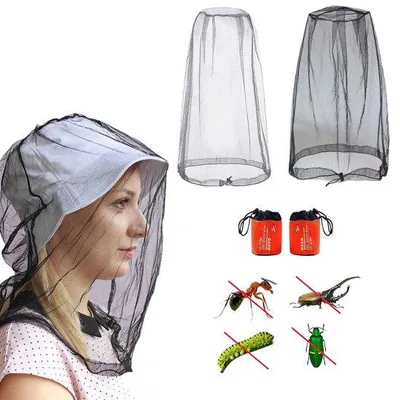 Image de Filets anti-insectes pour le visage et la tête - Protection contre les mouches et les moustiques lors de la pêche et de l'apiculture