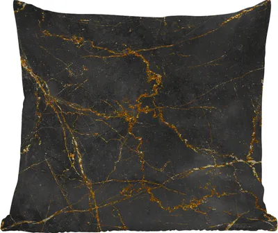 Produktbild von MuchoWow® Outdoor Kissen - Marmor - Gold - Schwarz - 45x45 cm - Wetterfest - Lounge Kissen - Fotokissen - Dekoratives Kissen