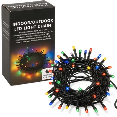 LED-Lichtsnoer 4,2 m, 40 LEDs, IP44, batteriebetrieben, Timer, 5 Modi