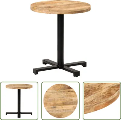 Produktbild von The Living Store Bistrotisch Rund Ø70x75 cm Raues Mangoholz