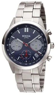 Produktbild von Boccia 3737-02 Herrenuhr Solar Chronograph Titan Blau