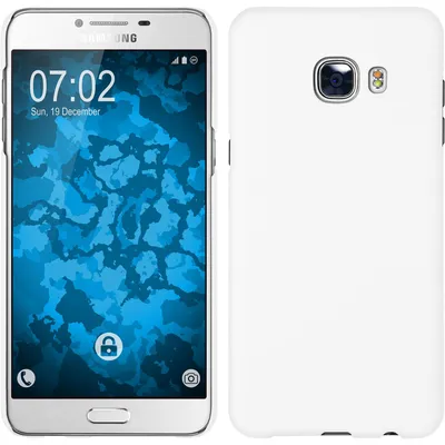 Produktbild von PhoneNatic Case kompatibel mit Samsung Galaxy C5 - Hülle weiß gummiert Hard-case + 2 Schutzfolien