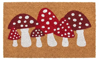 Productafbeelding van Clayre & Eef deurmat bruin, kokosnoten, paddenstoelen