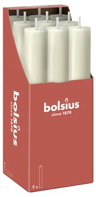 Productafbeelding van Bolsius Rustiek tafelkaars XL Soft Pearl (9 stuks)