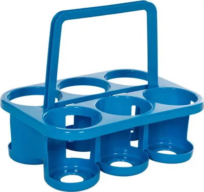 Produktbild von Novaliv Flaschenträger 6 Flaschen - Stabiler Halt - Getränkekorb Kunststoff, Stapelbar, 32x23x28cm BLAU - Ideal für Küche & Keller Getränkekorb Bierträger Getränketräger Flaschenbox