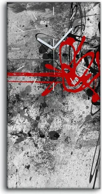 Produktbild von Küchenuhr Bürouhr Leinwand Uhr Geräuschlos 30x60 Malerei abstrakte Kunst - weiße Hände