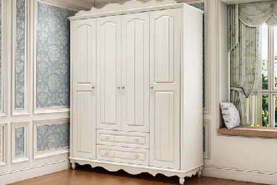 Produktbild von Kleiderschrank Schrank Barock Stil Möbel Klassische Schlafzimmer Schränke Holz