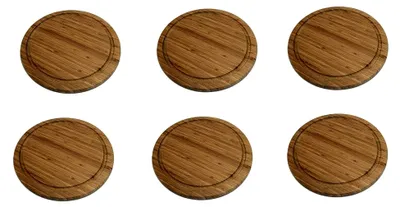 Produktbild von 6 Stück Fleischteller 30 cm - mit Saftrille - Frühstücksteller ausem Bambusholz
