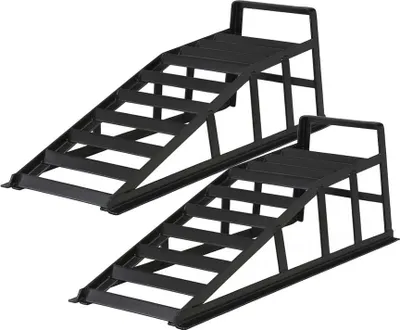 Produktbild von Wiltec Auffahrrampe 2er Set bis 2 t je Paar, 940 x 310 x 270 mm, Auffahrschiene für Fahrzeuge, Verladerampen aus Stahl
