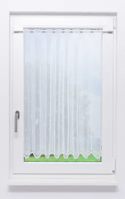 Produktbild von Scheibengardine von Lysel - Bogenmuster  (Bx H) 43,2cm * 90cm reinweiß/Weiß