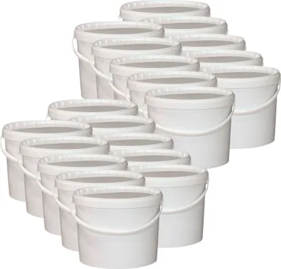 Produktbild von 20x 12,5 kg Honigeimer weiß 10L Kunststoff Vorratsbehälter mit Deckel Eimer ohne Aufdruck lebensmittelecht und luftdicht