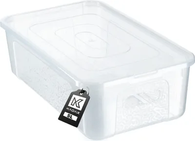 Obrázok produktu pre Plastová nádoba KADAX 5 l s vekom, priehľadná, uzamykateľný box organizér
