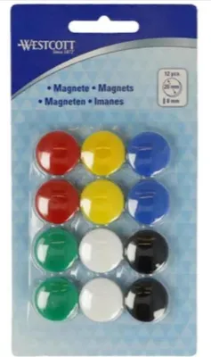 Immagine prodotto di Magneti Westcott colorati ø20x8mm 12 pezzi