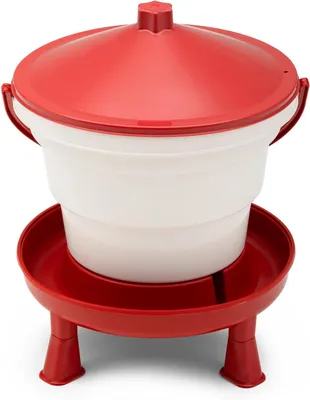 Productafbeelding van Drinkbak Kip - Vee Drinkbak - Veel Dieren - Verhoogde Poten - 25 Liter - Rood