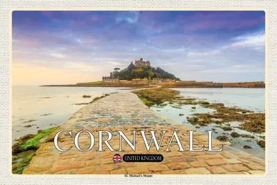 Produktbild von vianmo Holzschild 20x30 cm Cornwall St. Michael´s Mount