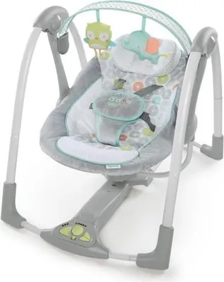 Produktbild von Babyschaukel, Elektrisch Faltbar, 5 Geschwindigkeiten, 8 Melodien, 3 Naturgeräusche, Spielzeugbügel