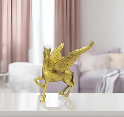 Messing Pegasus Figur – geflügeltes Pferd, Sammlerstück